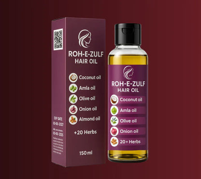 Roh-e-Zulf Hair Oil – 20+ Herbs Formula for Strong, Long & Shiny Hair