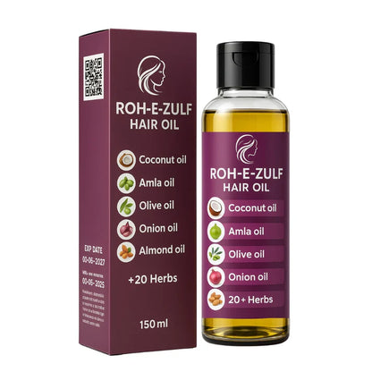 Roh-e-Zulf Hair Oil – 20+ Herbs Formula for Strong, Long & Shiny Hair